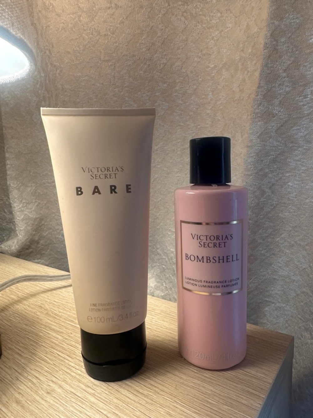Victoria's Secret Bare (Cream) & Bombshell (Pink) Lotions Duo